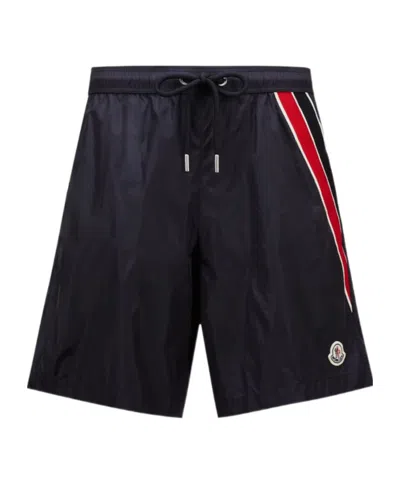 MONCLER MONCLER LOGO PATCH DETAIL ELASTIC WAIST SWIM SHORTS