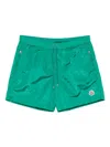 Moncler Archive Logo Classic Shorts In Green