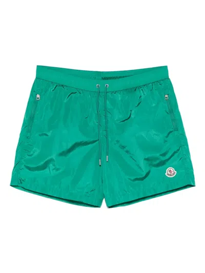 Moncler Archive Logo Classic Shorts In Green