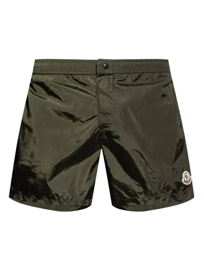 Moncler Nylon Swim Shorts In Animal Print