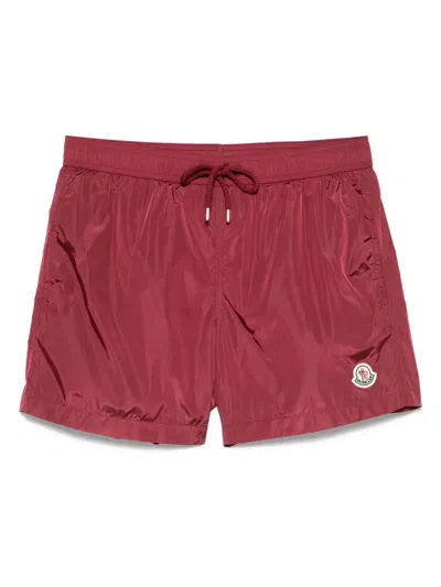 Moncler Logo-patch Swim Shorts In Red