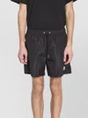 Moncler Logo Patch Detail Elastic Waist Swim Shorts In Black