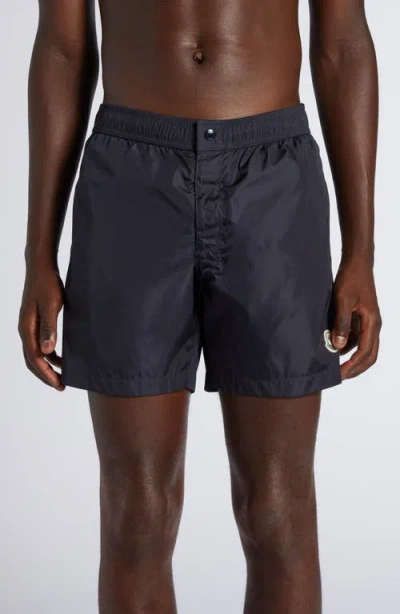 MONCLER MONCLER LOGO PATCH SWIM TRUNKS