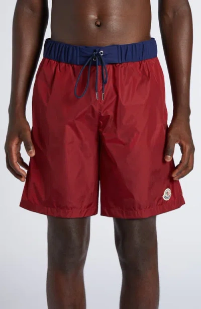 MONCLER MONCLER LOGO PATCH SWIM TRUNKS