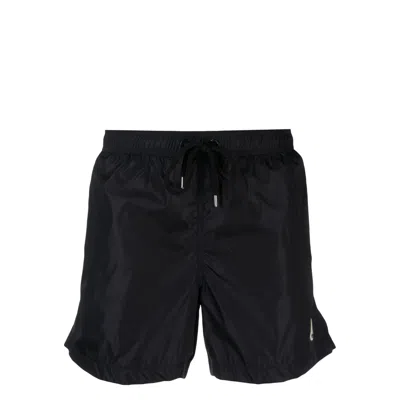 Moncler Logo Patch Swimming Shorts In Blue