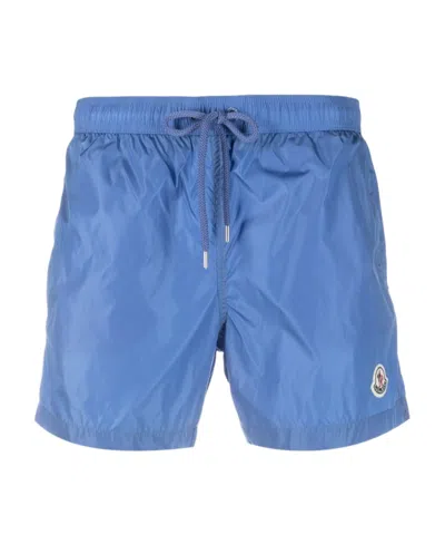 Moncler Logo-patch Swimming Shorts In Blue