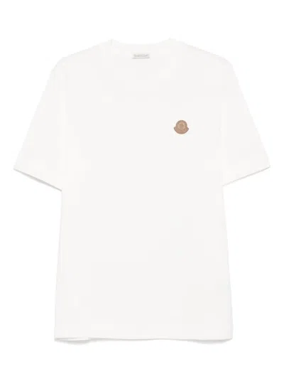 Moncler T-shirt En Coton À Empiècement Logo In White