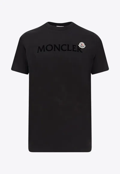 Moncler Logo Patch T-shirt In Black