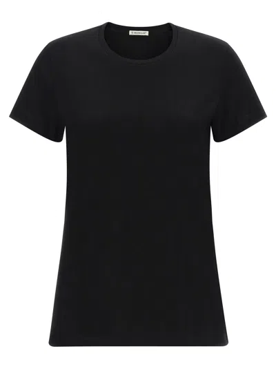 Moncler Black Cotton Jersey Logo Patch T-shirt