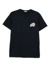 Moncler Double Logo Patch Cotton T-shirt Clothing In Black