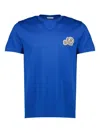 Moncler Logo Design Crew Neck Short Sleeve T-shirt In Blue