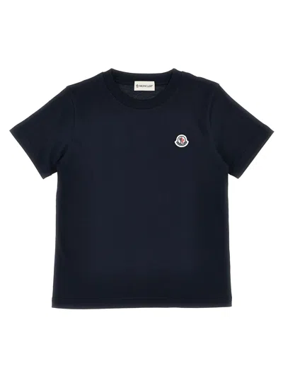 Moncler Kids' Navy Blue Cotton Logo T-shirt