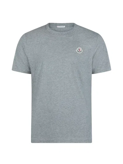Moncler Logo Patch T-shirt In Gray