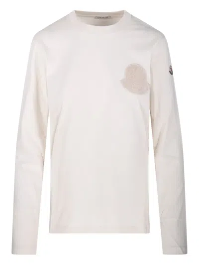 Moncler Cotton Jersey T-shirt In Neutral