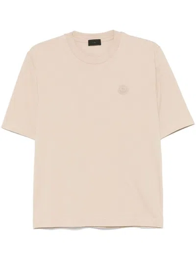 Moncler Logo Patch T-shirt In Neutrals
