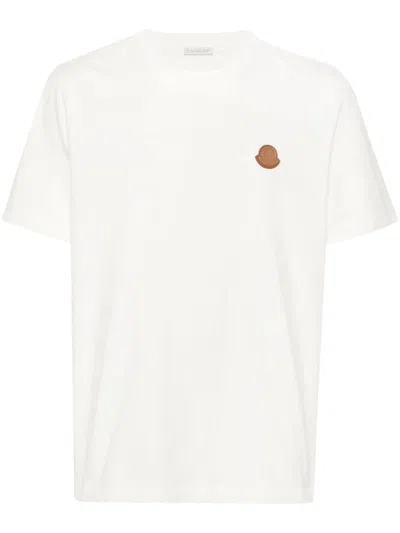 Moncler Men Cotton Pack Of Three Logo Patch T-shirts In White