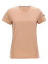 Moncler Logo Patch T-shirt Pink In Pink