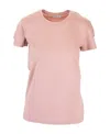 Moncler Patch Logo Crew Neck T-shirt In Pink