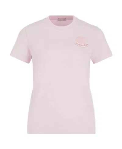 Moncler Logo Patch T-shirt In Pink