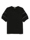 Moncler T-shirt In Cotone Nero Donna In Schwarz