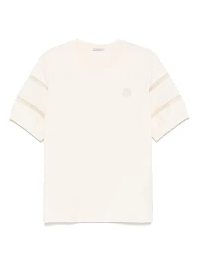 Moncler T-shirt Mit Logo-patch In White