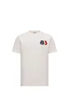 Moncler Cotton T-shirt With Ribbed Crew Neck And Signature Logo Patches In White