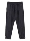 Moncler Logo-patch Tapered Trousers In Blue
