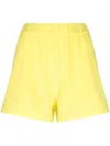 Moncler Logo-patch Terry-cloth Shorts In Yellow