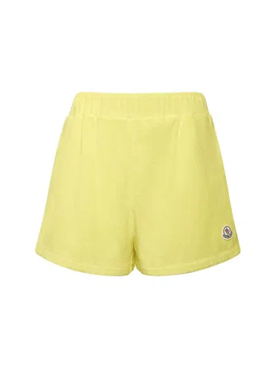 Moncler Yellow Logo Patch Terry Shorts
