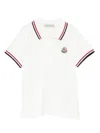 Moncler Logo-patch Tipped Polo Shirt In White