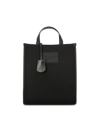 Moncler Logo Patch Tote Bag In Black