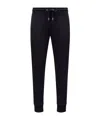Moncler Tricolour Trimmed Cotton Trackpants In Blue