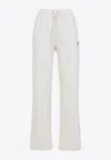 Moncler Straight Leg Sweat Trousers Side Pockets In White