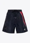 Moncler Light Bi-stretch Nylon Swim Shorts In Blue