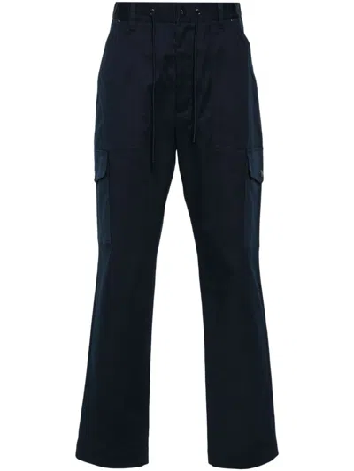 Moncler Logo-patch Trousers In Blue