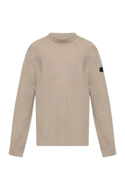 Moncler Logo-patch Jumper In Beige