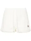 Moncler Logo-patch Tweed Shorts In White