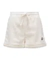 Shop Moncler Tweed Shorts In White