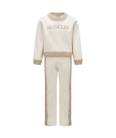 Moncler Logo Patch Two-piece Tracksuit Set In Nude