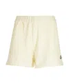 Moncler Logo-patch Velour Shorts In Nude