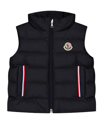 Moncler Logo Patch Vest In Blue