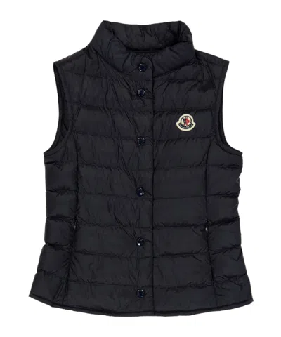 Moncler Logo Patch Vest In Blue