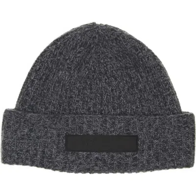 Moncler Logo Patch Virgin Wool & Cashmere Beanie In Gray