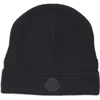Moncler Logo Patch Virgin Wool Beanie In Gray