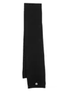 Moncler Logo-patch Virgin-wool Scarf In Black