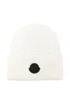 Moncler Logo-patch Waffle-knit Beanie In White