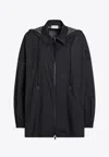 Moncler Logo Patch Windbreaker Jacket In Black