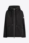Moncler Cassiopea Drawstring Hooded Coat In Black