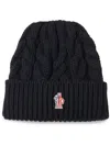 Moncler Grenoble Logo Embroidered Knitted Beanie In Black