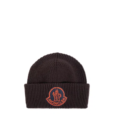 Moncler Logo-patch Wool Beanie In Black
